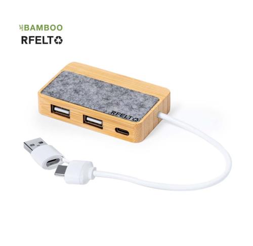 Promotional USB 2.0 Port Bamboo 2 USB Ports