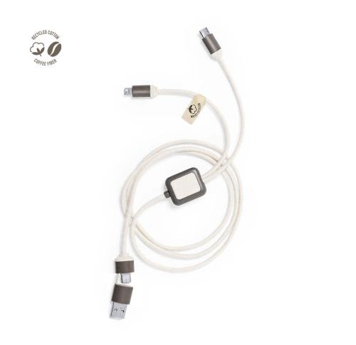 Branded Coffee Fibre Charging Cables Type-C and USB