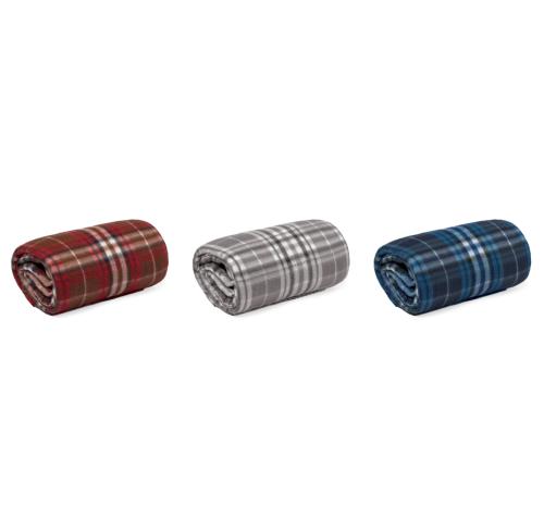 Custom Recycled Polyester Checkered Outdoor Throw Blankets 