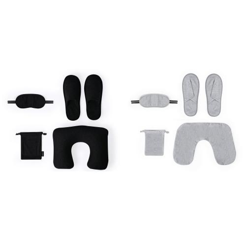 Custom Recycled Travel Sets - Mask Slippers , Pillow Grey