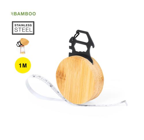 Promotional Mulit-Tools Stainless Steel & Bamboo - Tape Measure