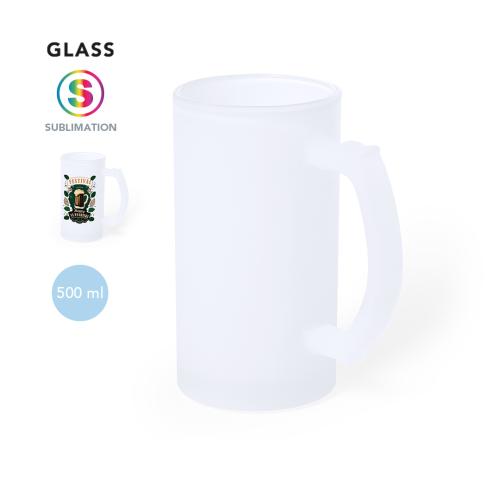 Custom Printed Glasses With Handle 500ml Dishwasher Safe