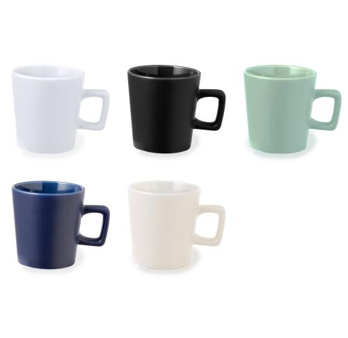 Promotional Ceramic Mugs 400ml Square Handle Matt Finish