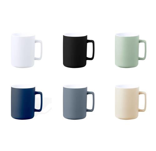 Promotional Ceramic Mugs 420ml Square Handle Matt Finish