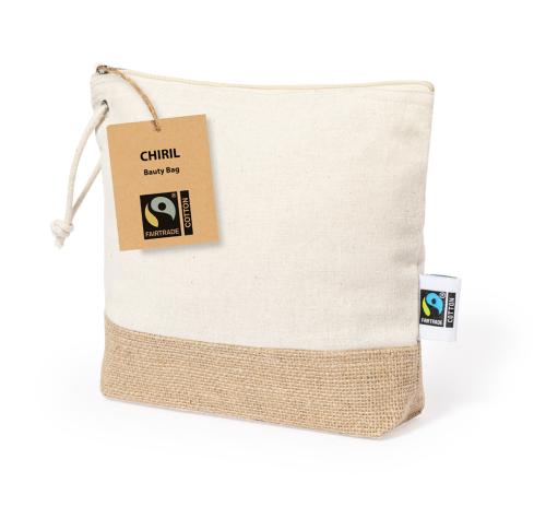 Printed Fairtrade 100% Cotton & Jute Beauty Bags
