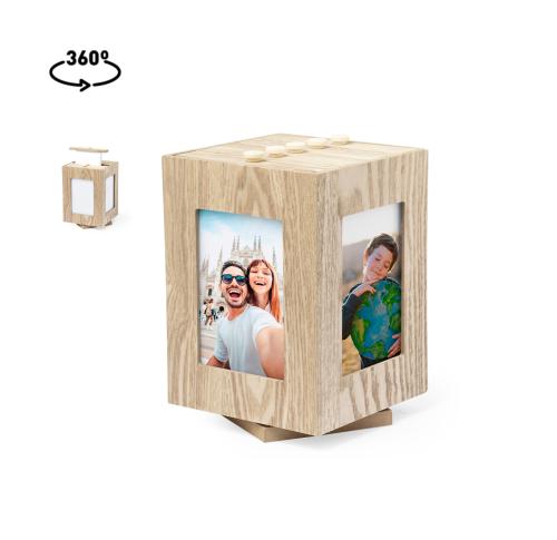 Custom Wooden Swivel Photo Frames Natural Wood 4 Photos