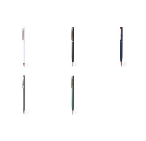 Printed Executive Slimline Aluminium Pens Rose Gold Trims