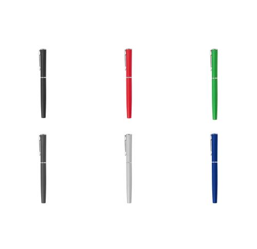 Printed Rollerball Aluminium Pens Two Tone Design Blue Gel