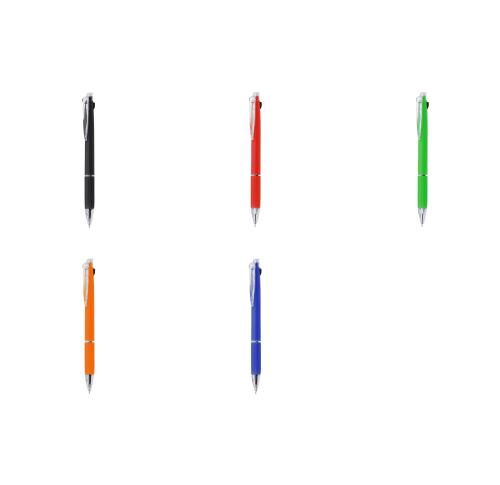 Custom Multi Pen, Black, Blue Ink & Mechanical Pencil Soft Grip