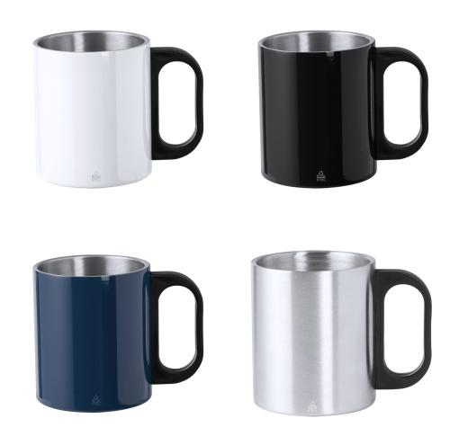 Branded Recycled Stainless Steel 300ml Coffee Mugs