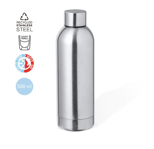 Logo Recycled Stainless Steel 500ml Bottles Screw Lids