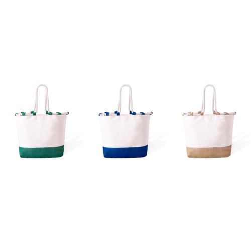 Premium Custom Cotton & Jute Promotional Beach Tote Bags Rope Handles