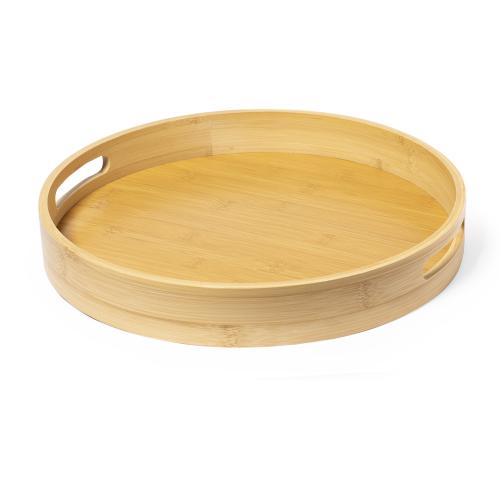 Branded Circular Bamboo Drinks Tray 