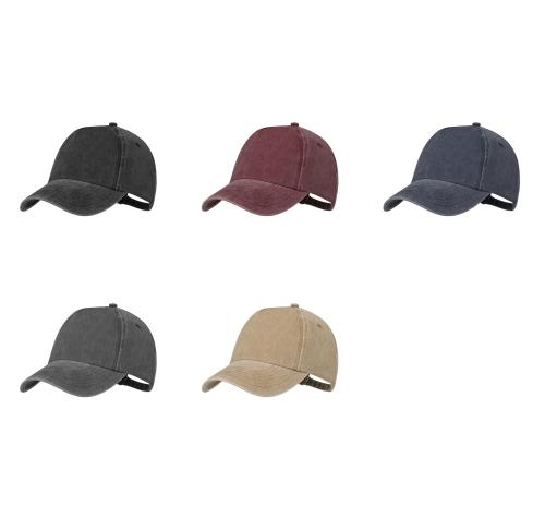 Logo Washed Faded Cotton Baseball Caps 5 Panels