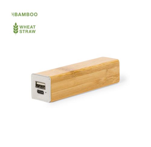 Promotional Portable Bamboo Phone Chargers 2,200 mAH USB & Type C