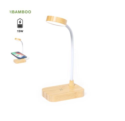 Custom Bamboo Desktop Lamp And Wireless 15W Charger