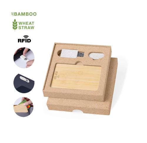 RFID Cyber Security Gift Set, Bamboo RFID Card, Webcam Cover, Data Blocker