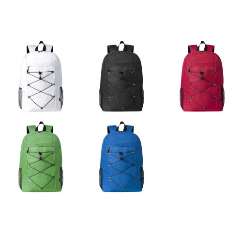 Eco Branded Recycled Backpack Zip Closure Mesh Pockets