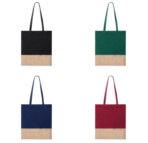 Custom Cotton Tote Shopper Bags Jute Trim