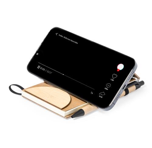 Printed Spiral Cork Notebook & Smartphone Holders