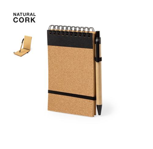 Printed Spiral Notebooks Cork & Cardboard Matching Pen
