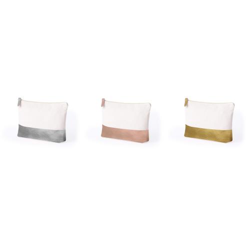 Custom Cosmetics Bags Recycled Cotton Metallic Trims