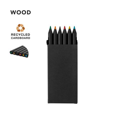 Promotional Set of 6 Colouring Pencils Black With Matching Box