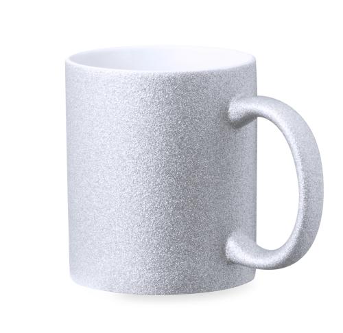 Custom Printed 250ml Die Sublimation Mugs Glitter Coating Silver