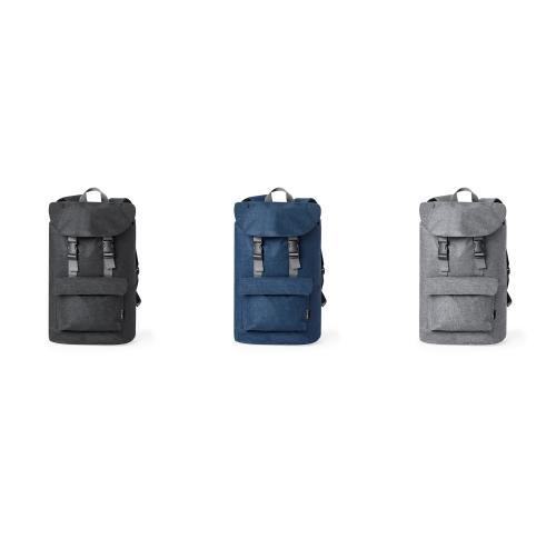 Logo Recycled Backpack Drawstring Closure Padded Shoulder Straps