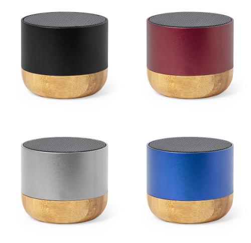 Custom Portable Eco Mini Speaker Recycled Aluminium & Bamboo