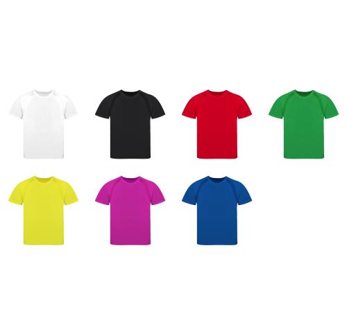 Kids Breathable Technical Polyester T Shirt Raglan Sleeves