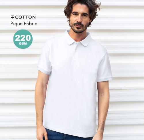 Adults White Polo Shirt 100% Cotton Two Buttons