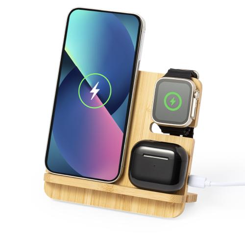 Bamboo Wireless Multi Charger 15W - Smartphone, Headphones, Smartwatch