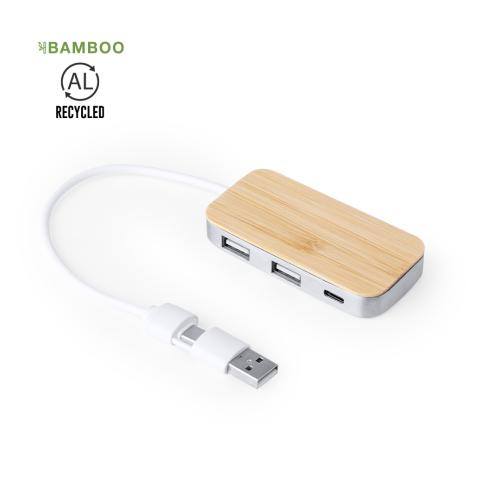 Custom USB 2.0 Hub Recycled Aluminium Type C Port