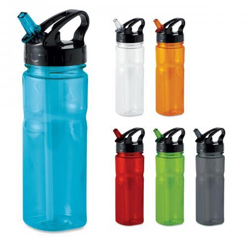 Flip Spout Drinking Bottle with Straw 600ml