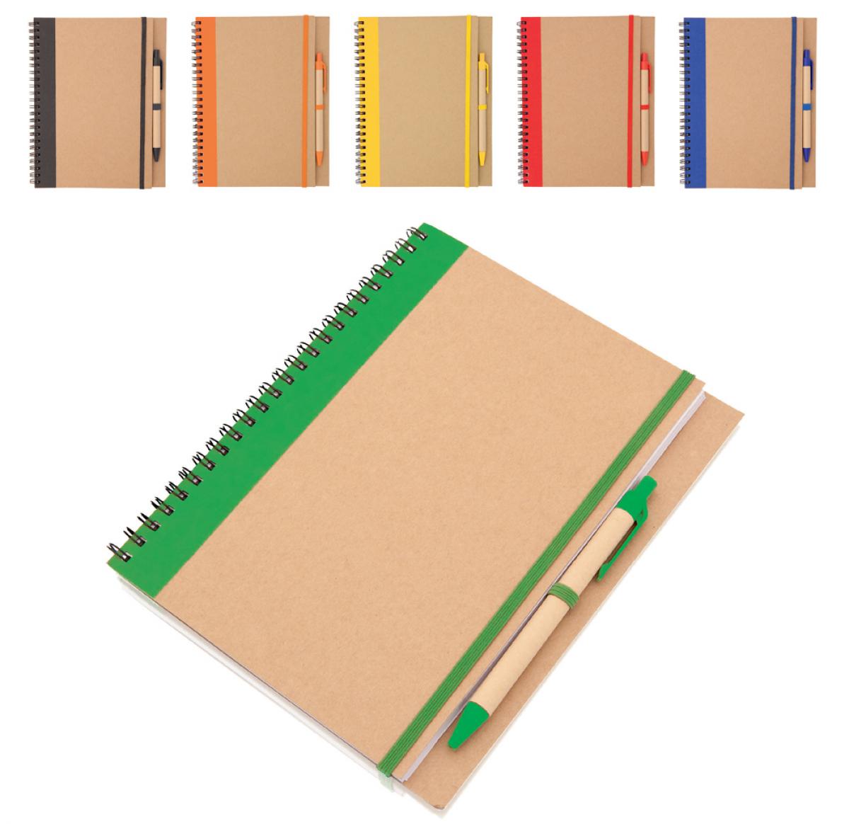 A5 Spiral Bound Recycled Notebook & Matching Pen