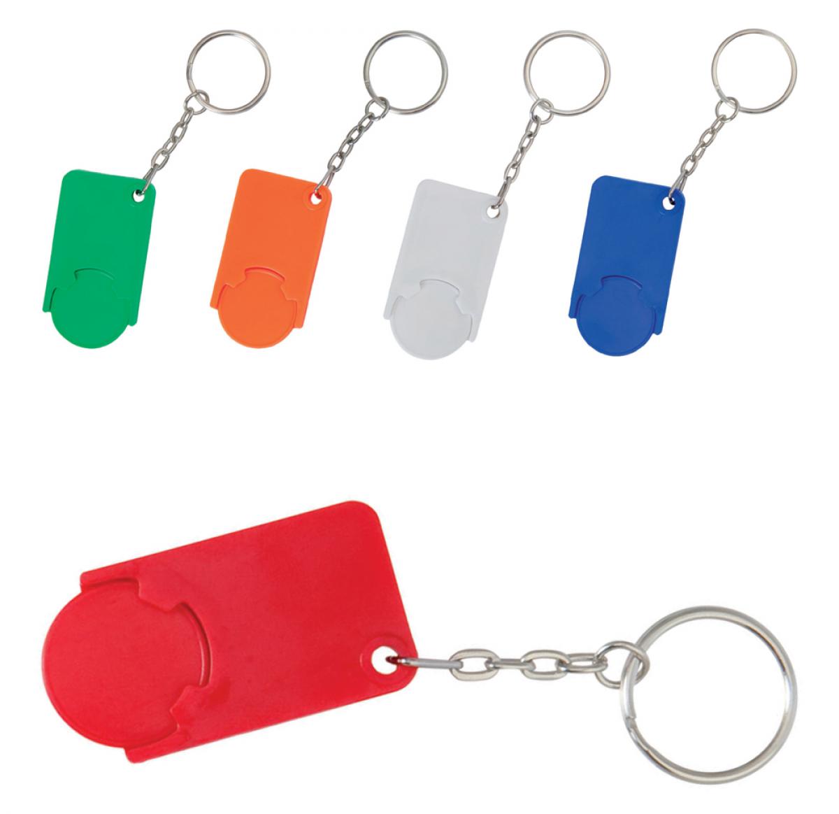 Plastic Euro Trolley Coin Keyring