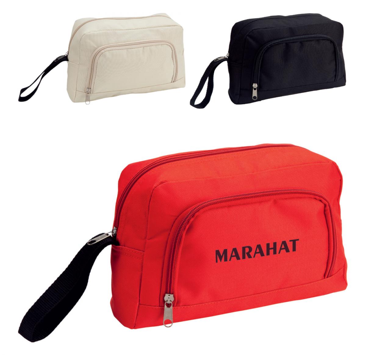 Custom Printed Cosmetic Bags Zipped Front Pocket