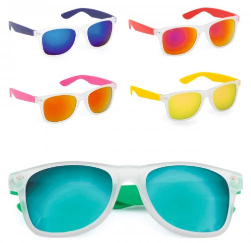 Wayfarer Style Plastic Promotional Sunglasses Pearlescent Lenses