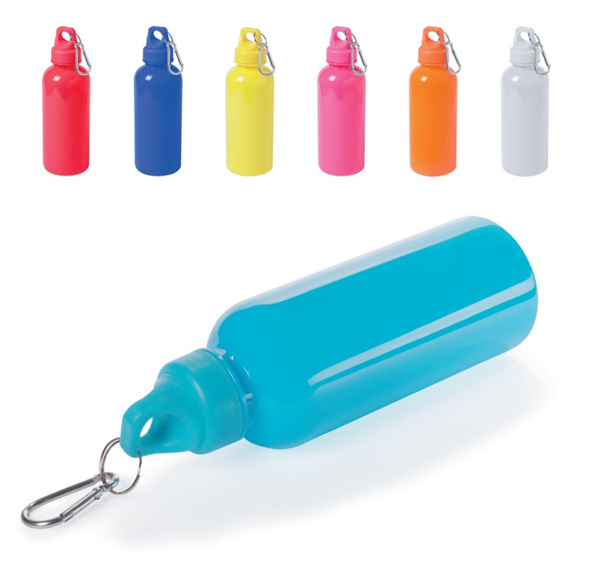 Screw Top Plastic Water Bottle 600ml With Carabineer