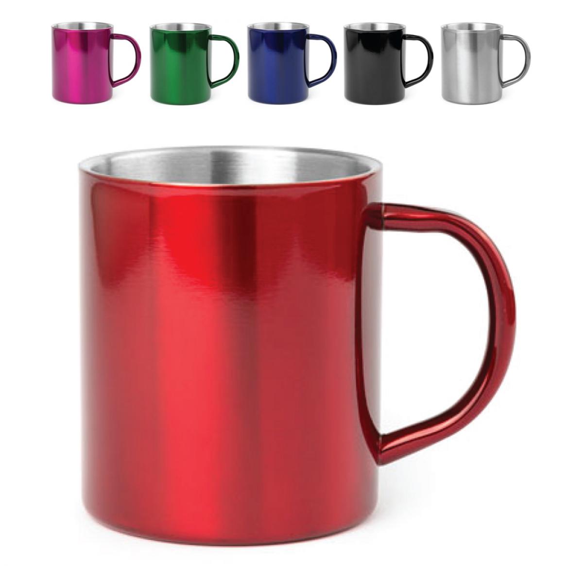 Branded Stainless Steel Metal Mugs 300ml - Yozax