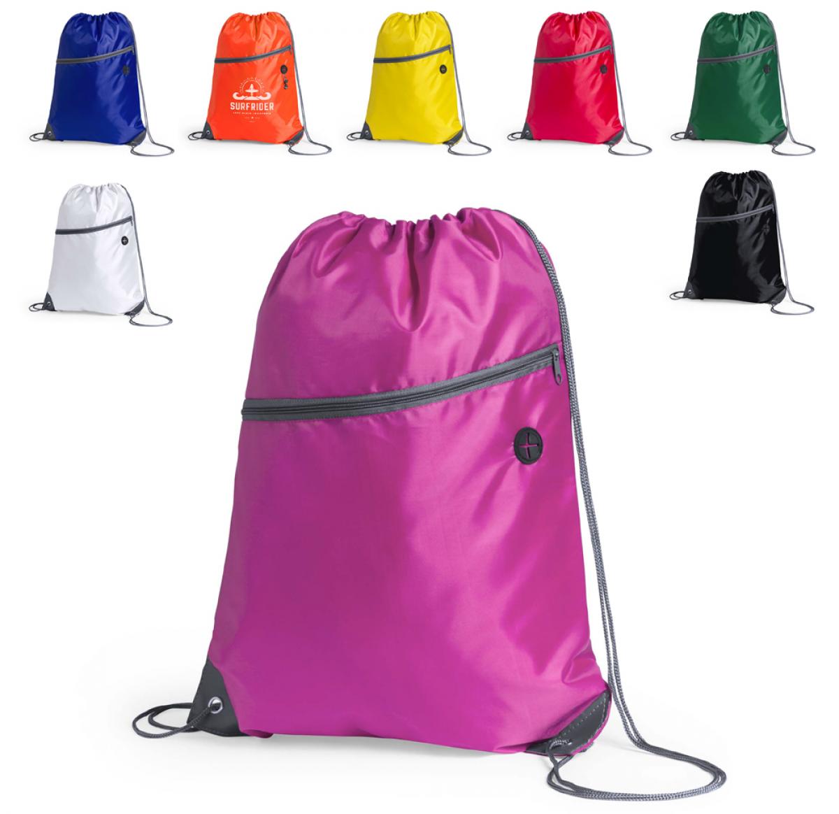 Polyester Drawstring Gym Bag reinforced corners