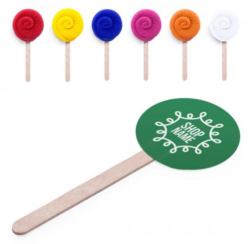 Towelling Face Flannel Folded to lollipop shape