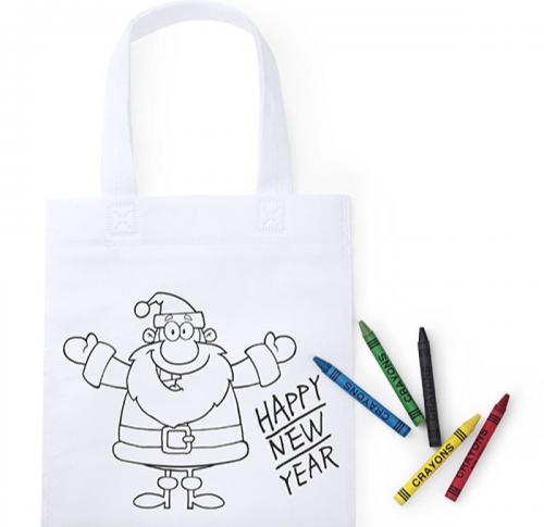 Christmas Colouring Shopper - Santa Design & Crayons