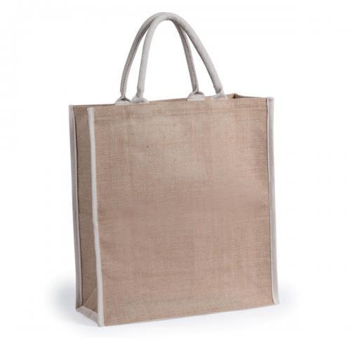 Jute & Cotton Gusseted Grocery Shopper Bag