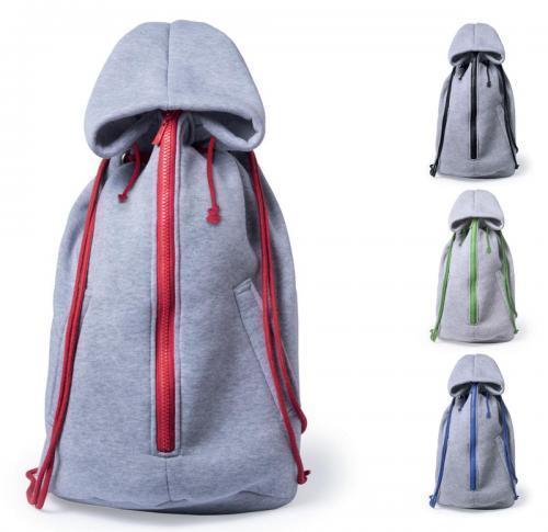 Drawstring Grey Bag in Shape of a Hoodie Jacket