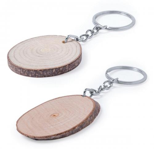 Wooden Beech Wood Keyring - All Unique