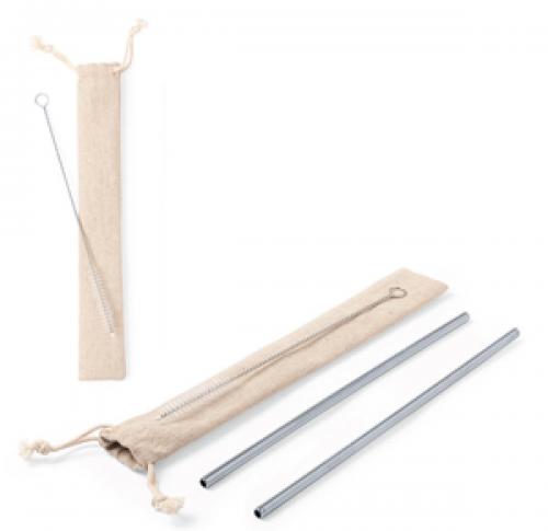Stainless Steel Straws - 100% Cotton Bag & Cleaning Brush