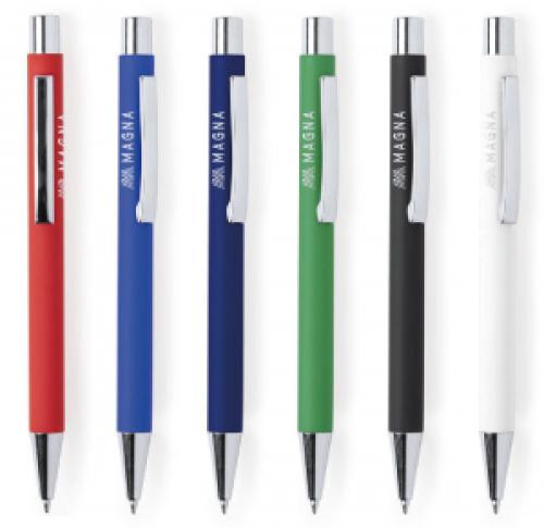 Branded Metal Pen Blue Ink - Aluminium