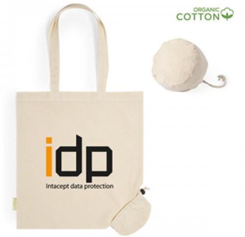 Printed 100% Organic Cotton Folding Shopping Tote Bags